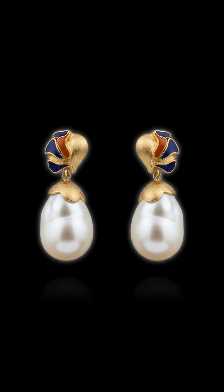Boucles d’oreilles pendantes perle naturelle - VaLaRiaN