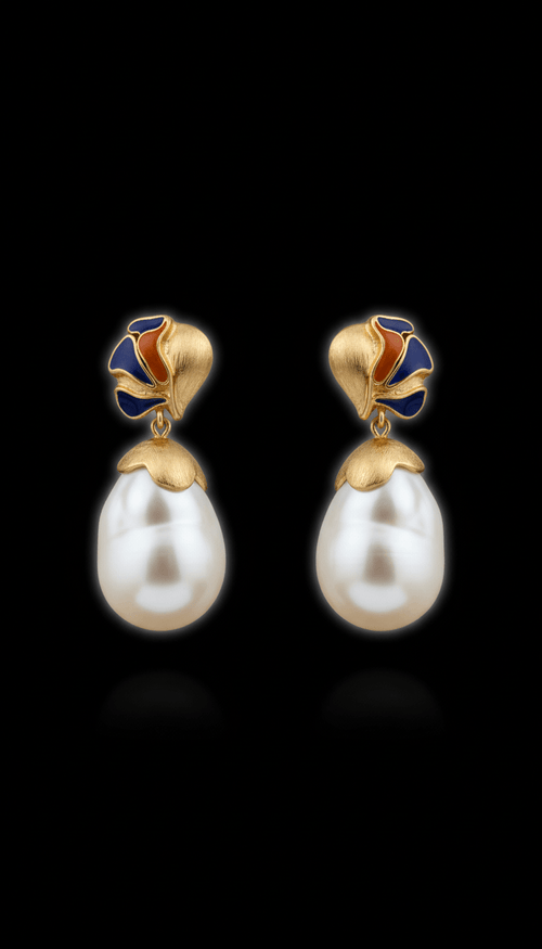 Boucles d’oreilles pendantes perle naturelle - VaLaRiaN