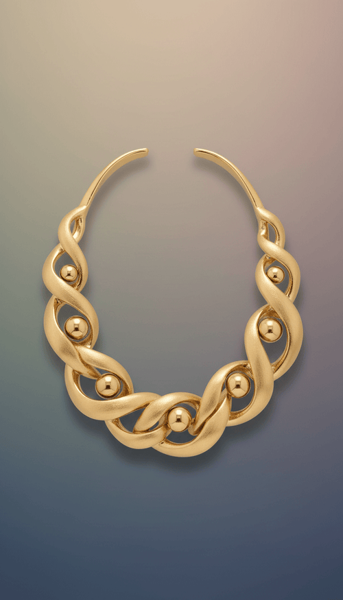 Collier sculptural doré à l’or fin - enzoaccessories