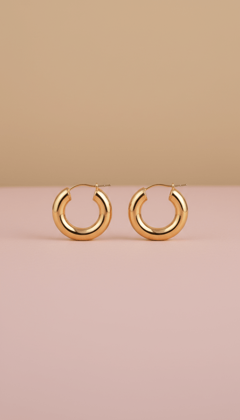 Créoles épaisses dorées à l’or fin - enzoaccessories