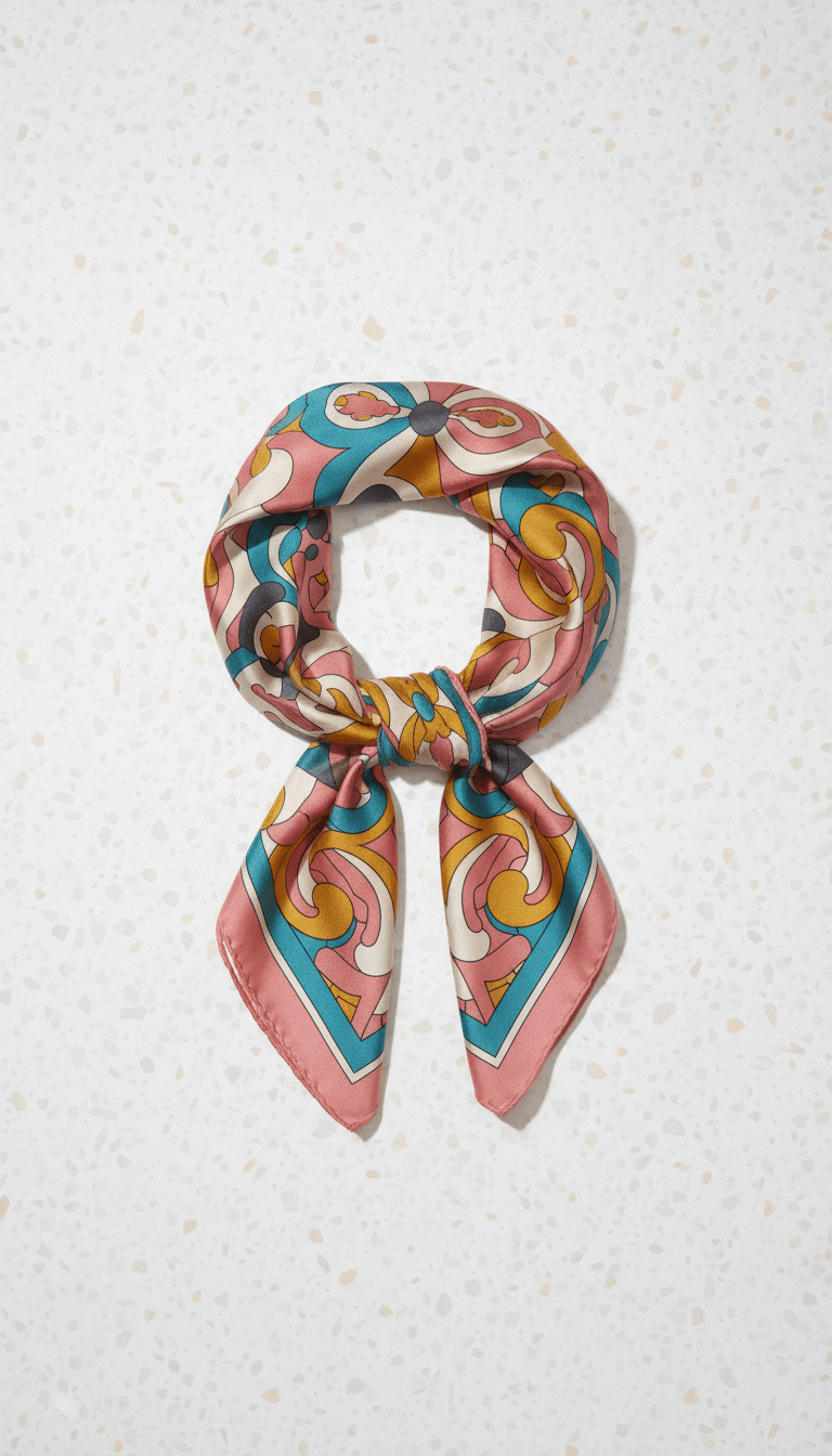 Foulard en soie imprimé graphique - enzoaccessories