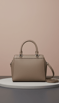 Sac structuré vegan cuir Ash Taupe - enzoaccessories