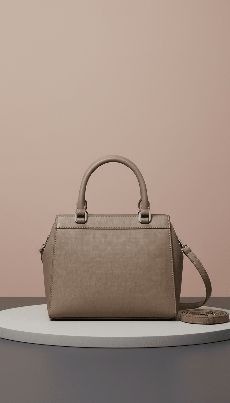 Sac structuré vegan cuir Ash Taupe - enzoaccessories